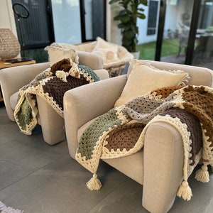 9 Square Granny Throw Crochet Pattern (PDF Digital Download only)