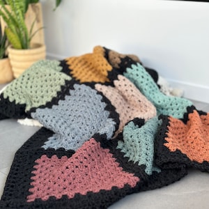 9 Square Granny Throw Crochet Pattern (PDF Digital Download only)