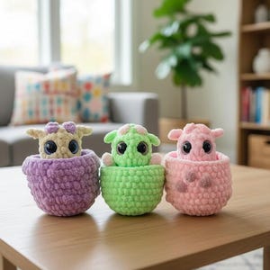 Hatching Baby Dragons and Eggs Crochet Pattern, Amigurumi Set (PDF Pattern)