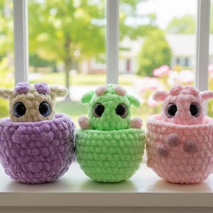 Hatching Baby Dragons and Eggs Crochet Pattern, Amigurumi Set (PDF Pattern)